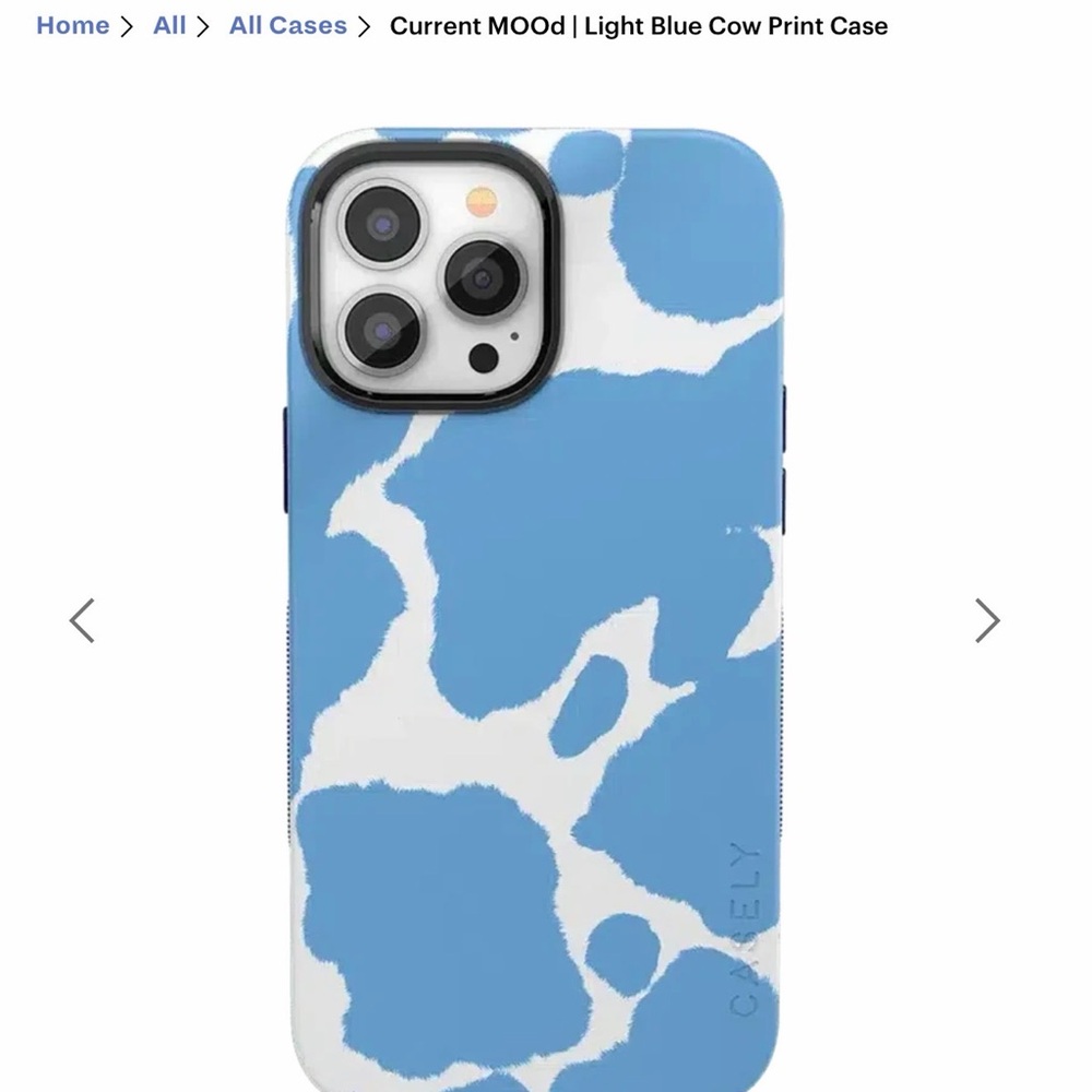 Current MOOD Light Blue & White Cow Print Phone Case